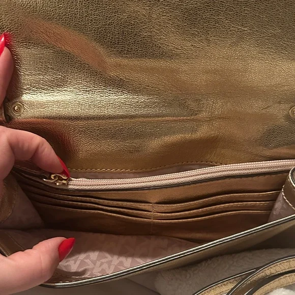 Michael Kors Metallic Gold Clutch - Picture 6 of 9